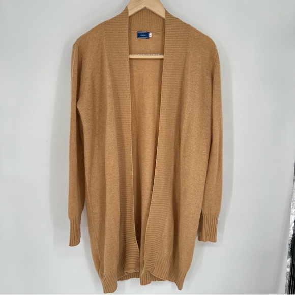 navybleu Sweaters - NavyBLEU Cashmere Camel Open Front Cardigan